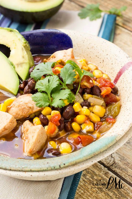 Healthy Slow Cooker Tex Mex Chicken Soup recipes is a one-pot meal that's full of those authentic Mexican flavors you love. #healthy #slowcooker #crockpot #chicken #soup #blackbeans #corn Healthy Slow Cooker Tex Mex Chicken Soup recipes is a one-pot meal that's full of those authentic Mexican flavors you love.