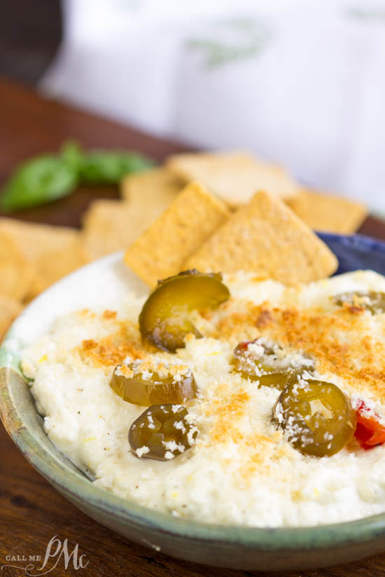 Jalapeno Feta Dip is creamy, tangy, and spicy. It's packed with flavor, topped with crispy breadcrumbs, and baked to dipping perfection! Jalapeno Feta Dip is one of my favorite hot dips to serve when entertaining.