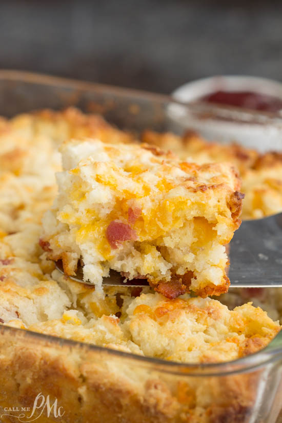 Every bite of these Bacon Cheese Butter Pan Biscuits is full of flavor from the bacon and cheese. Bacon Cheese Butter Pan Biscuits