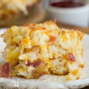 Every bite of these Bacon Cheese Butter Pan Biscuits is full of flavor from the bacon and cheese.