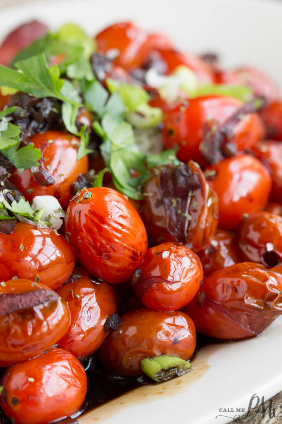 Blistered Grape Tomatoes are tasty and healthy side dish that literally takes less than 10 minutes to make!