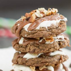 Mississippi Mud Cookies with Marshmallow Fluff and Chocolate Frosting