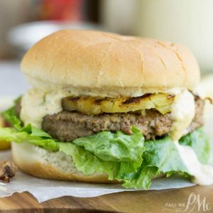 Hawaiian Pineapple Turkey Burger Recipe with Teriyaki Mango Sauce