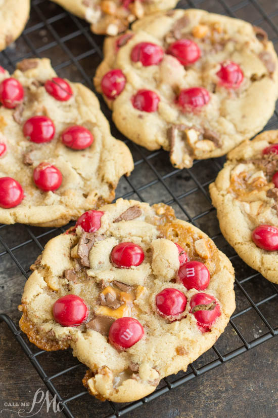 Peanut Butter M&M Snickers Cookies