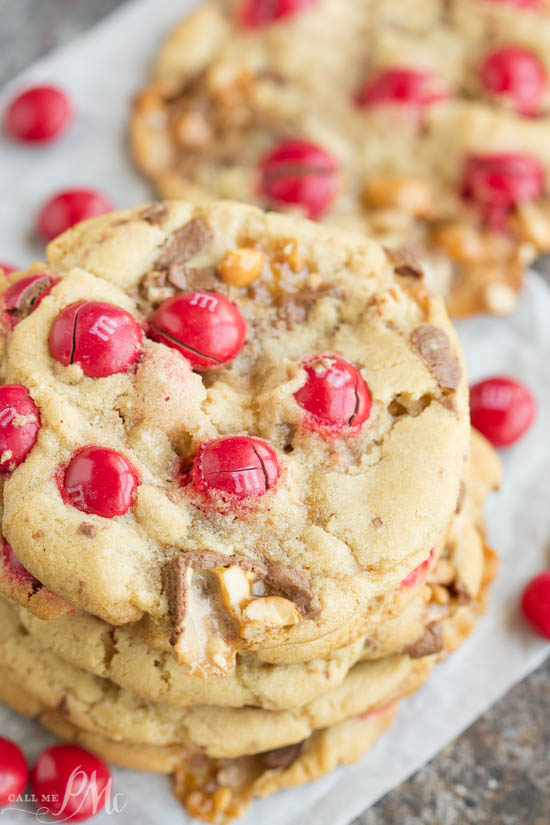 Peanut Butter M&M Snickers Cookies 