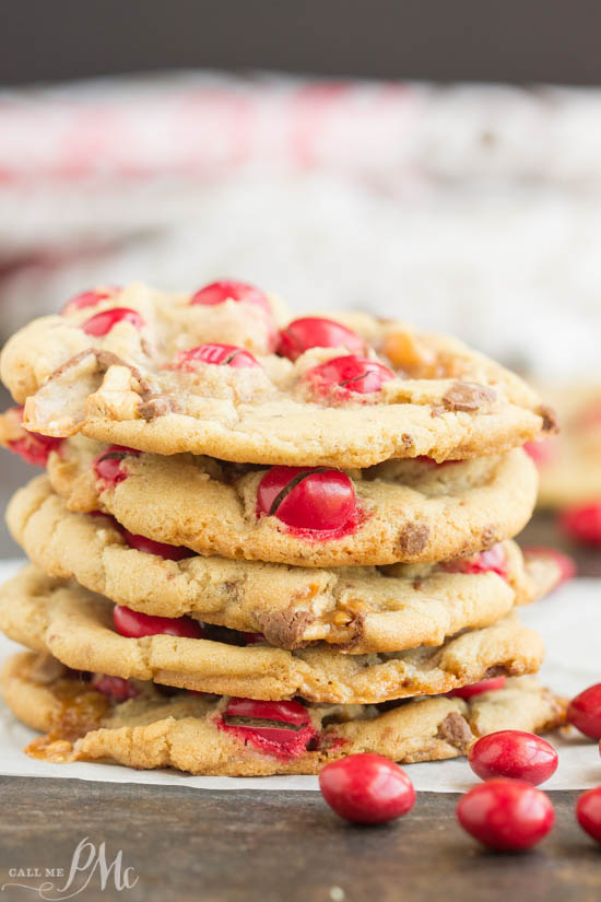 cookies. recipe. snack. dessert. Peanut Butter M&M Snickers Cookies are soft and chewy cookies I filled with peanut butter M&M candies and chopped Snickers candy bars. They are the ultimate sugar rush! Peanut Butter M&M Snickers Cookies