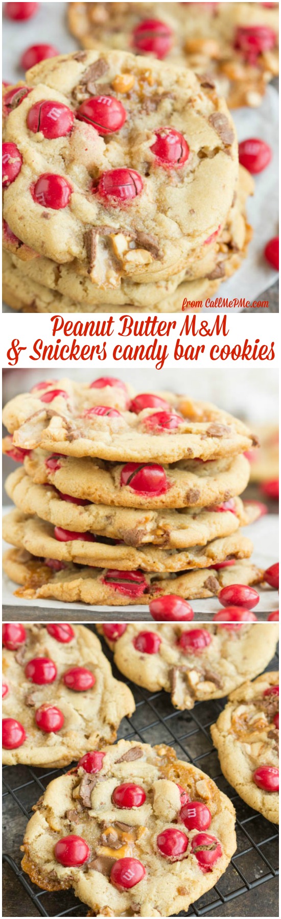 Cookies. Peanut Butter M&M Snickers Cookies are soft and chewy cookies I filled with peanut butter M&M candies and chopped Snickers candy bars. They are the ultimate sugar rush! Peanut Butter M&M Snickers Cookies
