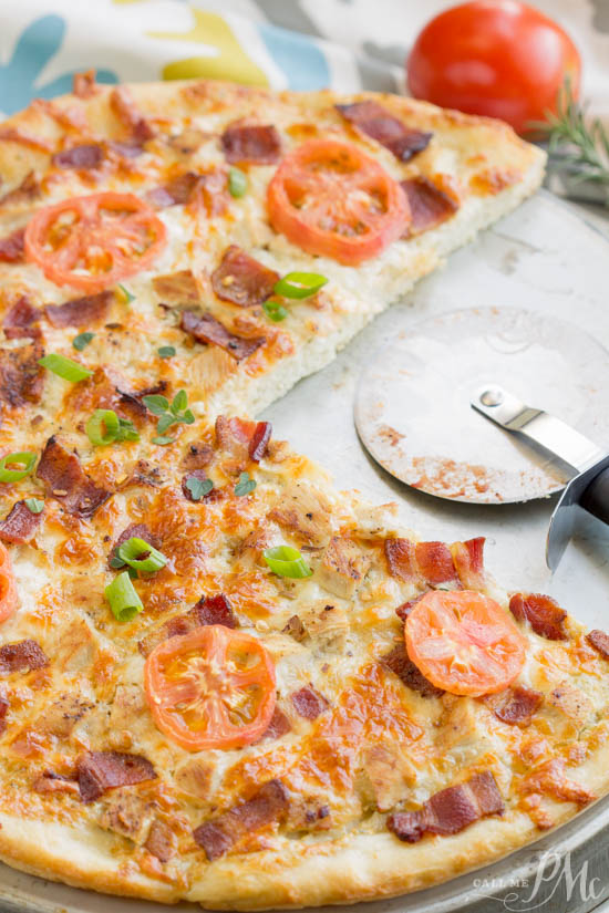 what's for dinner? Ranch Sauce Pizza with Chicken and Bacon