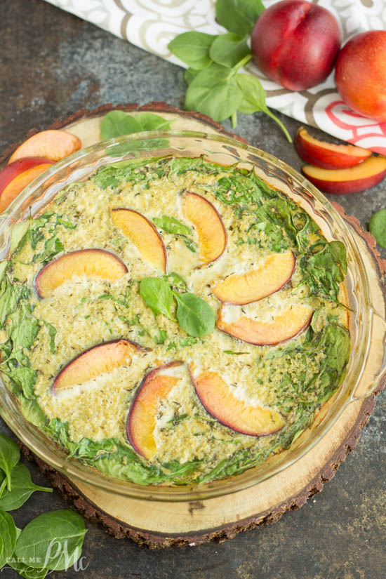 Apricot Spinach Quinoa Crustless Quiche Recipe is a delicious, healthy, nutrient-dense breakfast or brunch that's full of fresh flavors! Apricot Spinach Quinoa Crustless Quiche