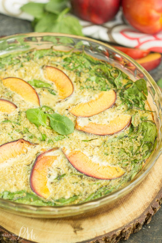 Apricot Spinach Quinoa Crustless Quiche Recipe is a delicious, healthy, nutrient-dense breakfast or brunch that's full of fresh flavors!