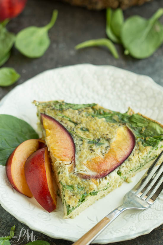 Apricot Spinach Quinoa Crustless Quiche Recipe is a delicious, healthy, nutrient-dense breakfast or brunch that's full of fresh flavors!