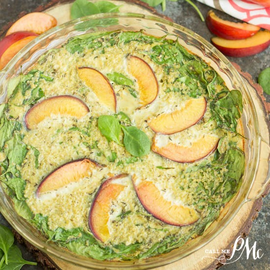 Apricot Spinach Quinoa Crustless Quiche Recipe