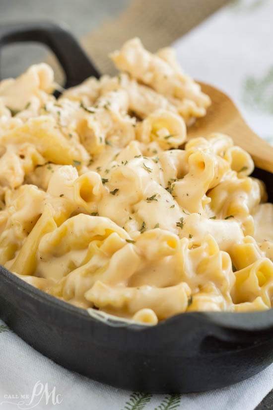 Copycat version of Cracker Barrel Mac and Cheese, served in a black bowl.