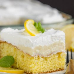 Lemon Icebox Cake was inspired by the classic pie, this silky, refrigerated cake has the popular filling made with lemon juice and sweet condensed milk. It's the perfect marriage of tangy, tart lemon filling and buttery cake and crowned with fluffy whipped cream.