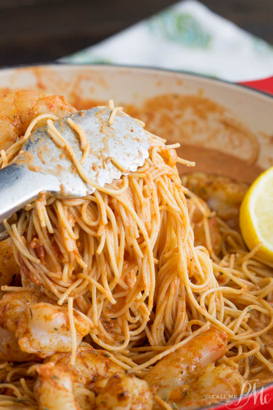 shrimp in tomato cream sauce seafood dinner