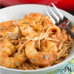 Shrimp Pasta in Spicy New Orleans Tomato Cream Sauce