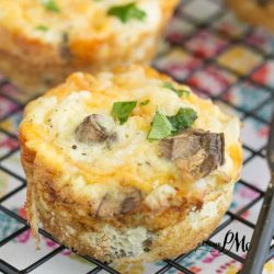 Turkey Sausage Frittata Recipe is a low calorie, low fat breakfast that's full of nutritious turkey sausage, egg whites, roasted cauliflower, and roasted mushrooms. It's so full of flavor you'll forget it's good for you too!