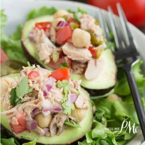 Avocado Filled Canned Tuna Ceviche Salad 