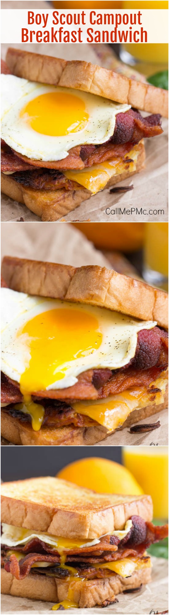 Camping foodl Boy Scout Campout Bacon Hash Brown Breakfast Sandwich recipe, this is a big, bad breakfast sandwich with all your favorite breakfast foods in one convenient, hand-held package!