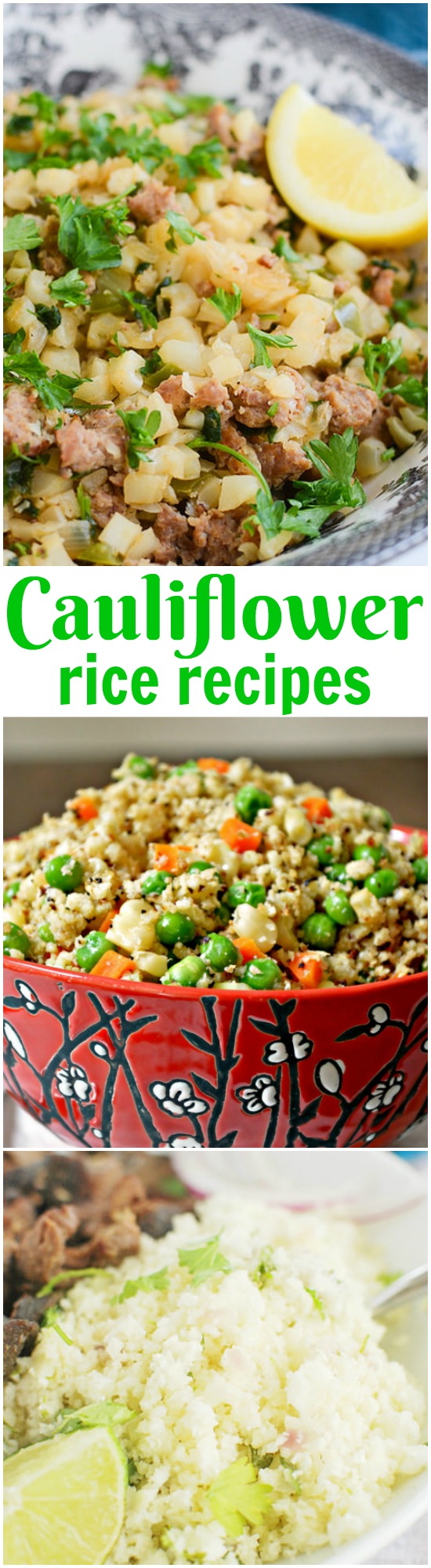 Not only is cauliflower rice good for you, it tastes good too! I put together a collection of some of the Tastiest Cauliflower Rice Recipes.