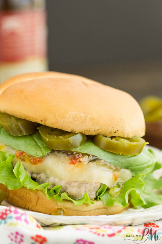 Spicy Jalapeno Pepper Jelly and Basil Sauce Pork Burgers 