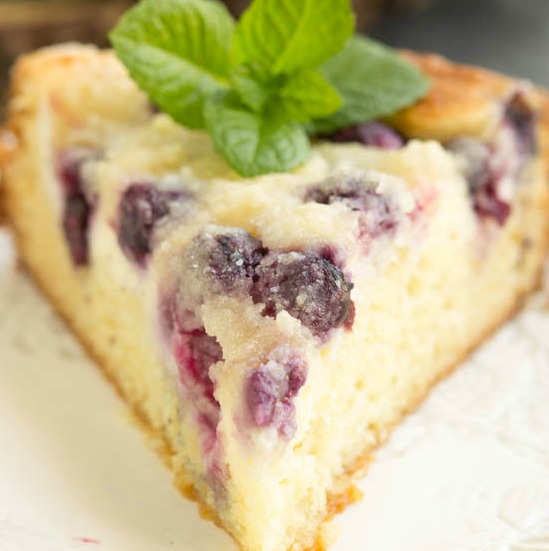 Streusel Topped Blueberry Cream Cheese Coffee Cake