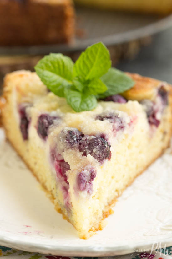 Streusel Topped Blueberry Cream Cheese Coffee Cake is a magical way to start the day! Crumb cake for breakfast pretty much guarantees a good day!