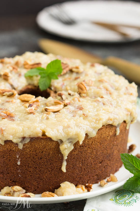 Chocolate. Cake. recipe. holiday. Entertaining. Not your traditional German Chocolate Cake, my German Chocolate Pound Cake with Coconut Pecan Frosting recipe is full of rich chocolate then topped with a sweetened coconut and toasted pecan icing. German Chocolate Pound Cake