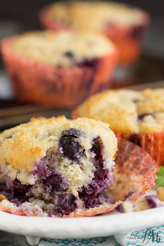 Healthiest Blueberry Muffins contain coconut oil, Greek yogurt, gluten free flour and have loads of flavor.