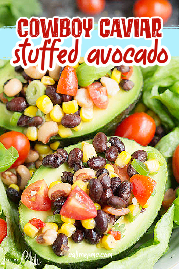 Black Eyed Pea Salad Stuffed Avocados, avocados make the perfect 'bowl' for a nutritious recipe. Stuff avocados with salad for a light lunch