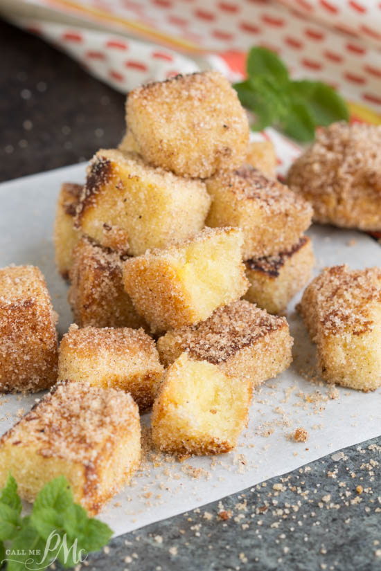 Pumpkin Spice Pound Cake Churros buttery soft inside with toasted sides covered in sugar and pumpkin spice. This recipe is the perfect dessert bite.