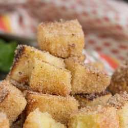 Pumpkin Spice Pound Cake Churros buttery soft inside with toasted sides covered in sugar and pumpkin spice. This recipe is the perfect dessert bite.