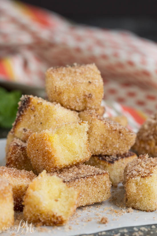 Pumpkin Spice Pound Cake Churros buttery soft inside with toasted sides covered in sugar and pumpkin spice. This recipe is the perfect dessert bite.