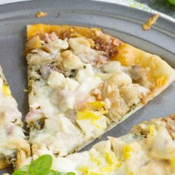 Two Pesto Chicken Pizza with Mozzarella and Ricotta recipe