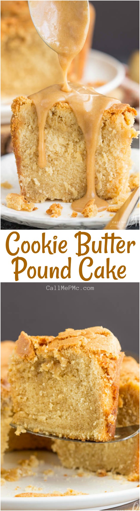 Melt-in-your-mouth good, Cookie Butter Pound Cake is luscious and rich. The cookie butter gives it almost a brown sugar or caramel flavor