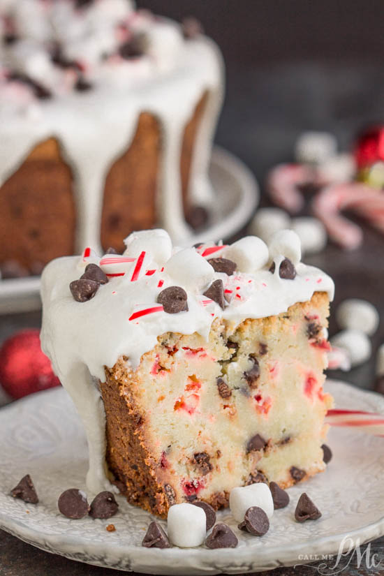  Crusty Candy Cane Chocolate Chip Pound Cake 