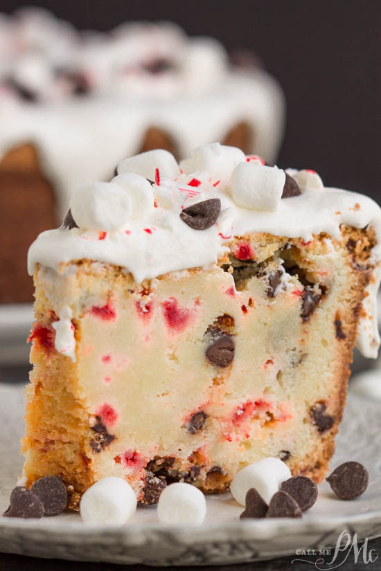 crusty candy cane chocolate chip pound cake