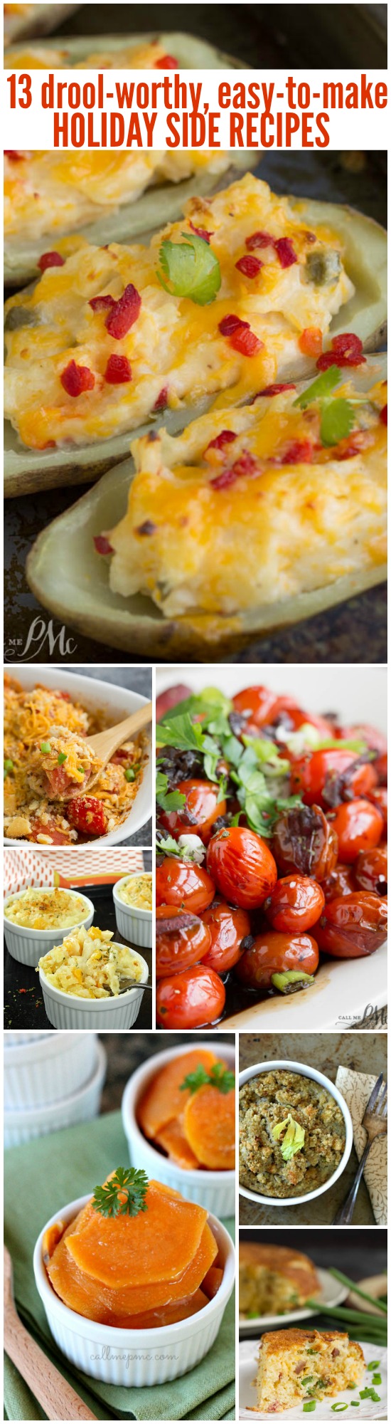 Easy to Make Holiday Side Dish Recipes. They are comprised of a combination of delicious holiday side dish recipes that are perfect for Thanksgiving or Christmas celebrations. Holiday Side Dish Recipes.