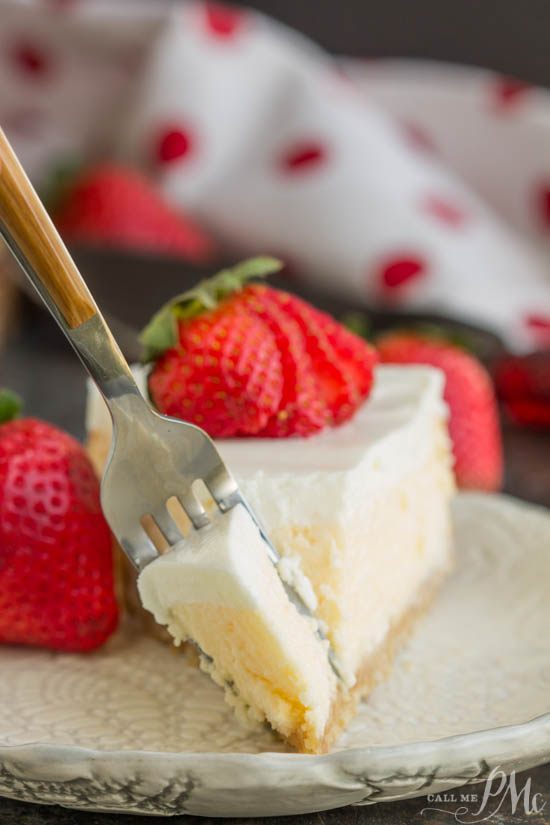 slice of bourbon eggnog cheesecake