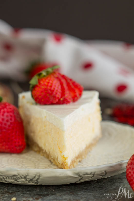 slice of bourbon eggnog cheesecake