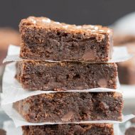 Chewy, Gooey and super chocolatey, The Best Chewy Fudgy Homemade Brownies is a fudgy chocolate brownie that's moist and decadent. If you thought you couldn’t make fudgy brownies without a box mix…you were wrong.