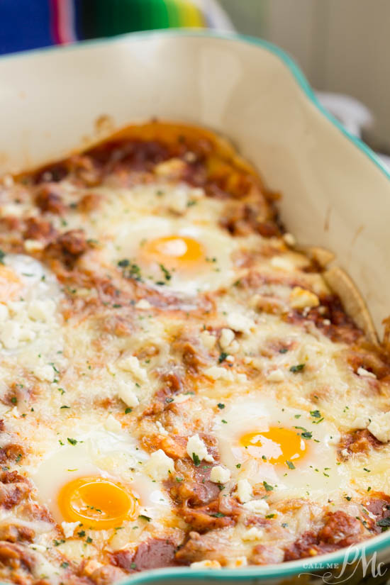 Huevos Rancheros Casserole a zesty Mexican inspired casserole makes a hearty dinner or a special brunch. It's a comfort food dinner or breakfast everyone will love! Layers of tortillas, seasoned meat, eggs, and cheese is a meal even a novice cook can make. 