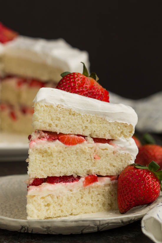Impress your family and friends with this Strawberry Cream Cake filled with fresh strawberries, cream cheese, and whipped cream.
