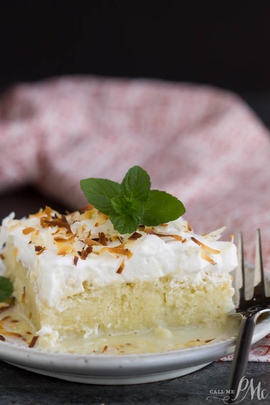 Coconut dessert recipe. A fluffy Tres Leches Coconut Cake soaked with coconut milk, frosted with whipped cream and topped with toasted coconut. A wonderful coconut sponge cake soaks up a trio of milk and makes this an unforgettablyย luscious dessert. Coconut Cake