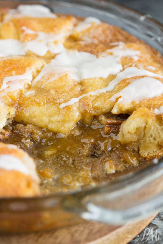 Glazed Quick Pecan Pie Crescent Roll Coffee Cake