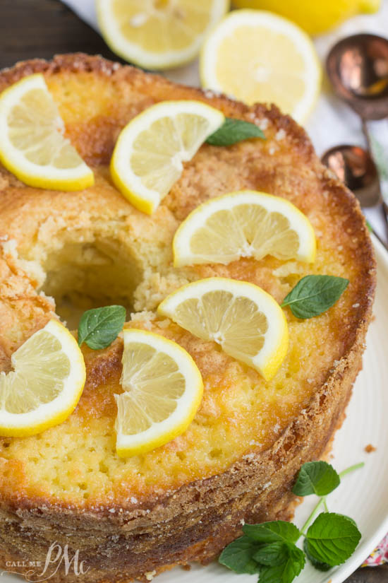 lemon pound cake with lemon garnish lemon tube pan cake