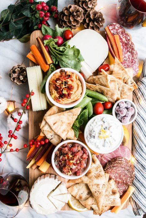 Charcuterie Board with Pita Chips