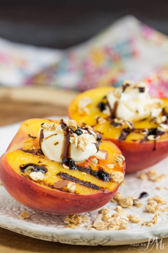 Peaches and Mascarpone with Balsamic Reduction  