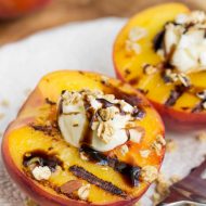Peaches and Mascarpone with Balsamic Reduction