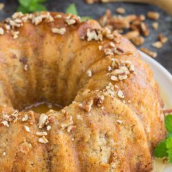 Melt-in-your-mouth Southern Butter Pecan Pound Cake is a moist, rich, and delicious cake recipe with the texture of classic pound cake and crunch from buttered pecans.